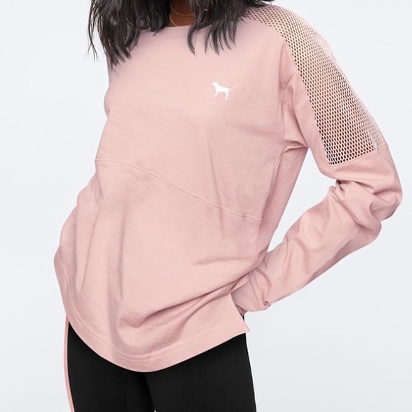 PINK Victoria's Secret Tops - VS Pink Long Sleeve Tee with Mesh